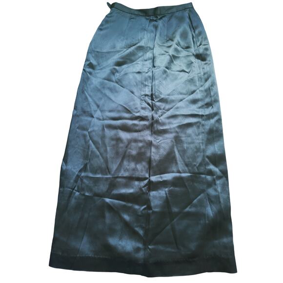 Vintage Giorgio Armani Silk Black Midi Skirt Side Slit XS Quiet Luxury Old Money - Picture 3 of 9
